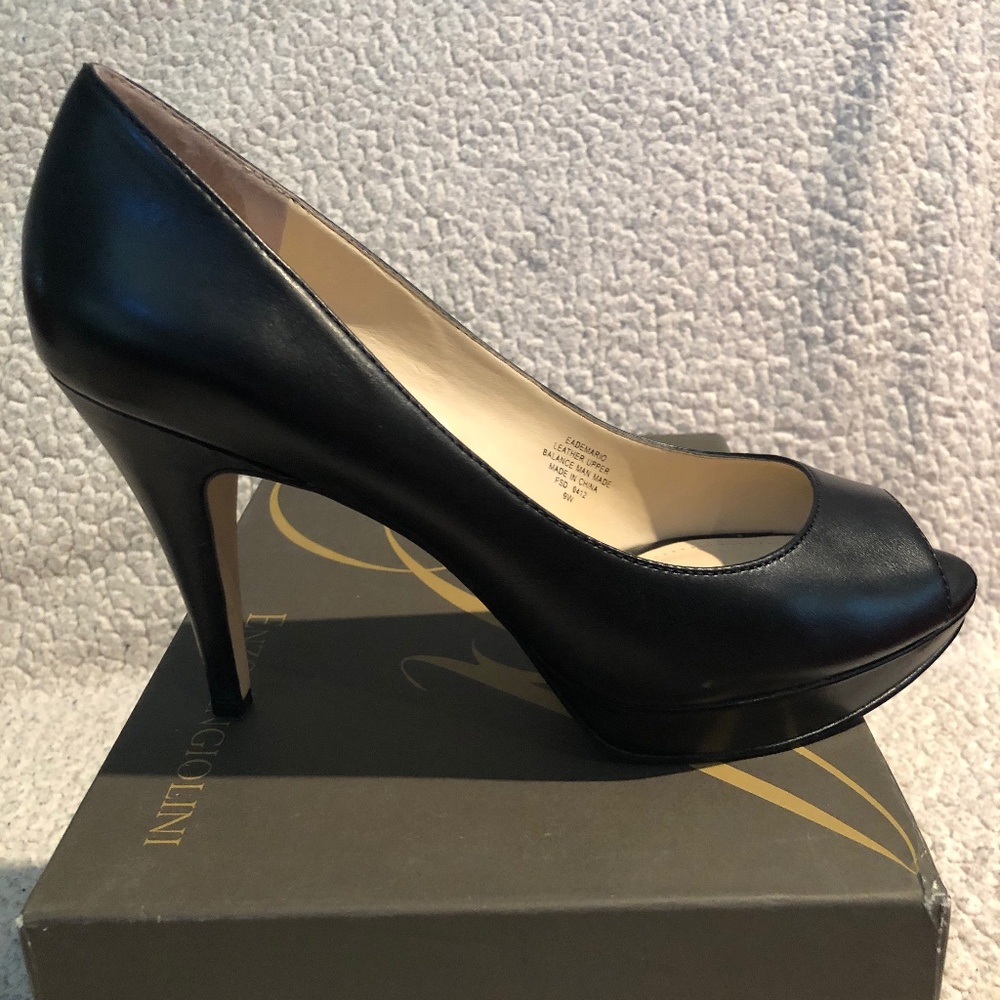 Enzo Angiolini Black PeepToe Pumps
